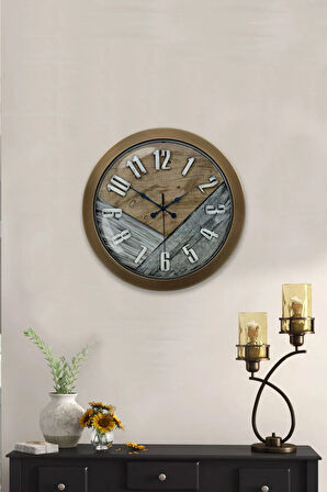 36 cm Eskitme Metal Klas Duvar Saati