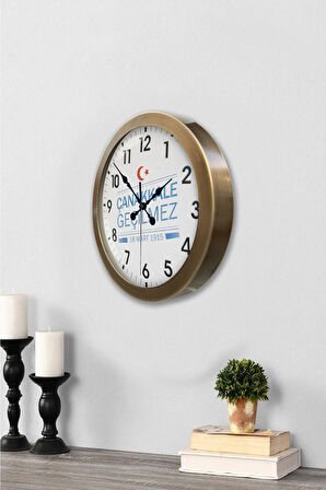 Hediyelik 36 Cm Eskitme Metal Çanakkale Duvar Saati