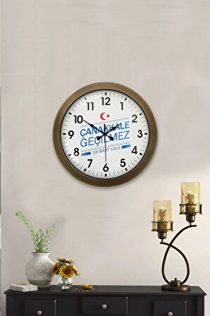 Hediyelik 36 Cm Eskitme Metal Çanakkale Duvar Saati
