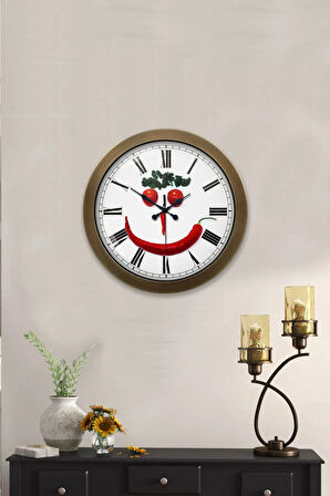 Hediyelik 36 Cm Eskitme Metal Mutfak Duvar Saati