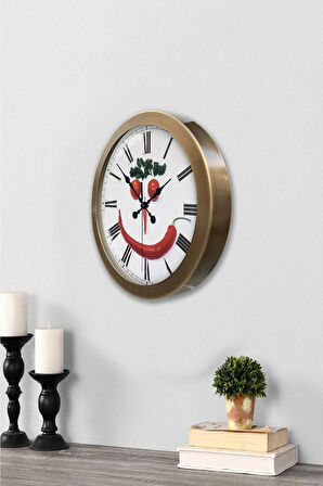 Hediyelik 36 Cm Eskitme Metal Mutfak Duvar Saati