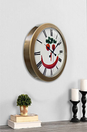 Hediyelik 36 Cm Eskitme Metal Mutfak Duvar Saati