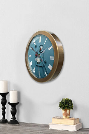 36 cm Eskitme Metal Mutfak Duvar Saati