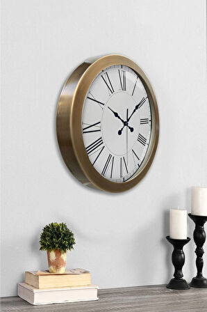 Hediyelik 36 Cm Eskitme Metal Roma Klasik Duvar Saati