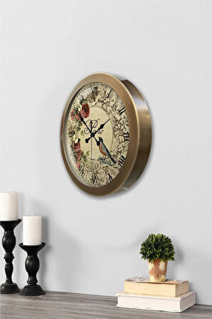 Hediyelik 36 Cm Eskitme Metal Paris Duvar Saati