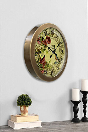 Hediyelik 36 Cm Eskitme Metal Paris Duvar Saati