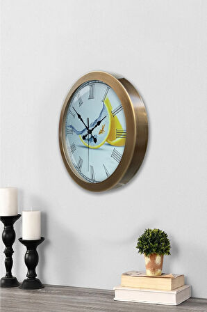 36 cm Eskitme Metal Mutfak Duvar Saati