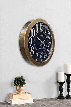 Hediyelik 36 Cm Eskitme Metal Dekoratif Duvar Saati