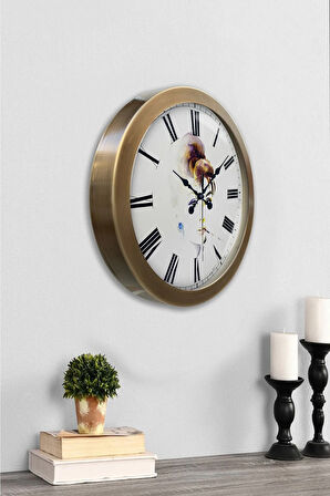 Hediyelik 36 Cm Eskitme Metal Kadın Duvar Saati