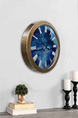 Hediyelik 36 Cm Eskitme Metal Beyaz Romen Duvar Saati