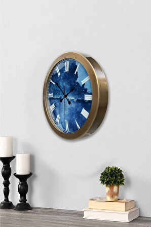 Hediyelik 36 Cm Eskitme Metal Beyaz Romen Duvar Saati