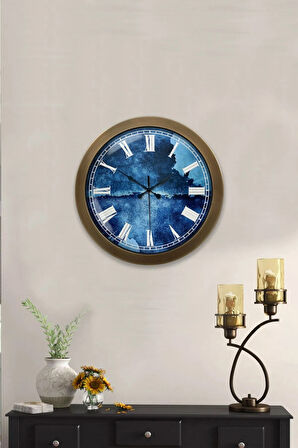 Hediyelik 36 Cm Eskitme Metal Beyaz Romen Duvar Saati