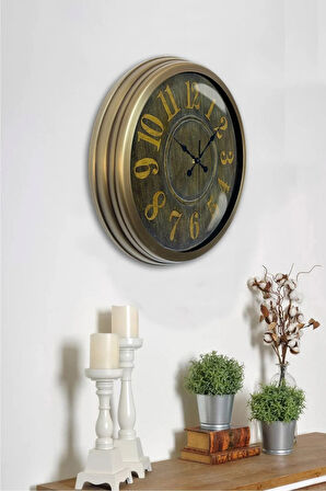 Hediyelik 40 Cm Eskitme Metal Dekoratif Duvar Saati