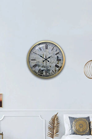 40 Cm Eskitme Metal Decorative Duvar Saati