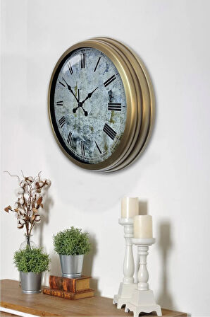 40 Cm Eskitme Metal Decorative Duvar Saati