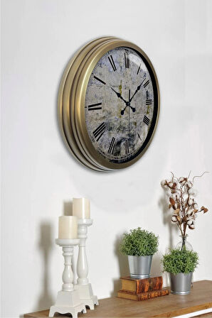 40 Cm Eskitme Metal Decorative Duvar Saati