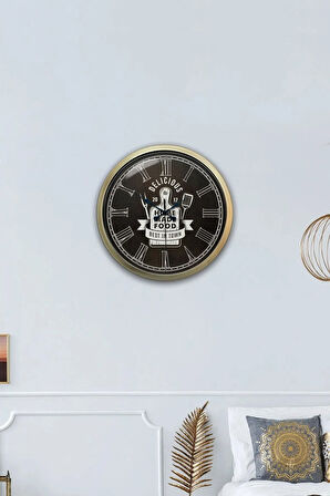 Hediyelik 40 Cm Eskitme Metal Mutfak Duvar Saati