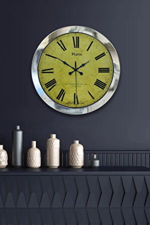 Hediyelik 36 Cm Krom Metal Roma Rakamlı Duvar Saati