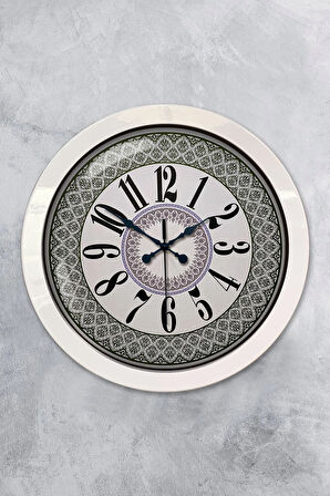 Hediyelik 36 Cm Beyaz Metal Modern Duvar Saati