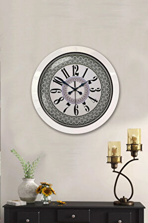 Hediyelik 36 Cm Beyaz Metal Modern Duvar Saati