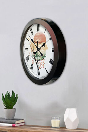 Hediyelik 36 Cm Siyah Metal Doğal Duvar Saati