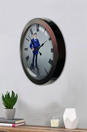 Hediyelik 36 Cm Siyah Metal Gemi Kaptanı Duvar Saati