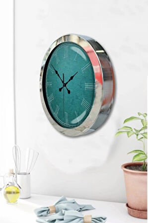 Hediyelik 36 Cm Krom Metal Sezgi Duvar Saati