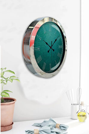 Hediyelik 36 Cm Krom Metal Sezgi Duvar Saati