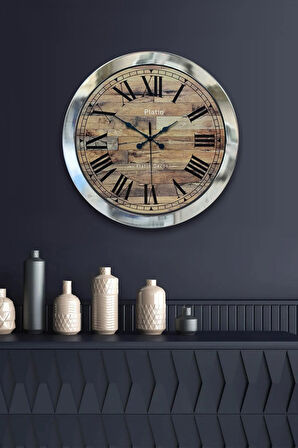 Hediyelik 36 Cm Krom Metal Misaf Duvar Saati