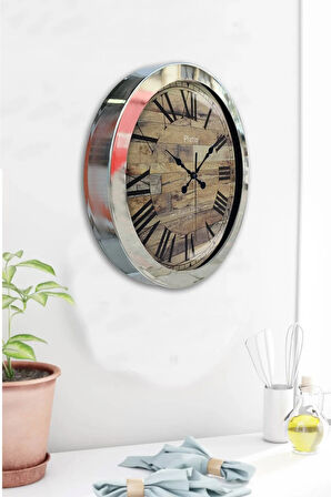 Hediyelik 36 Cm Krom Metal Misaf Duvar Saati