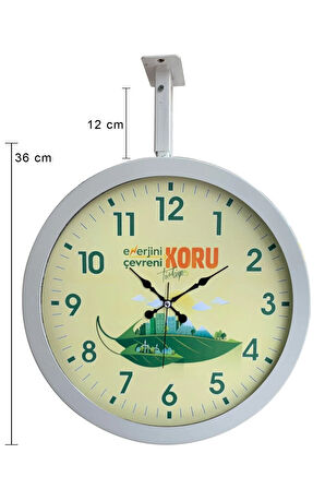 Hediyelik 36 Cm Beyaz Metal Çevre Istasyon Tavan Saati