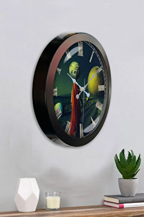 Hediyelik 36 Cm Siyah Metal Dekoratif Duvar Saati