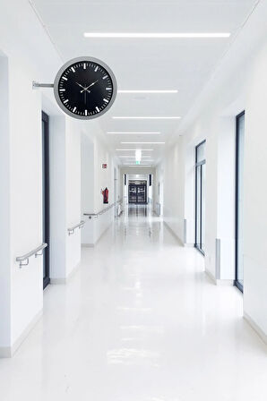 Hediyelik 36 Cm Beyaz Metal Siyah Renk Istasyon Duvar Saati