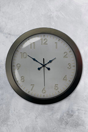 Hediyelik 36 Cm Siyah Metal Klasik Duvar Saati