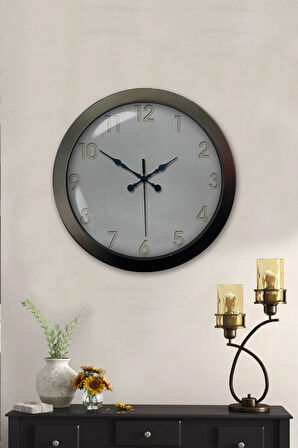 Hediyelik 36 Cm Siyah Metal Klasik Duvar Saati