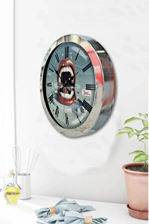 Hediyelik 36 Cm Krom Metal Diş Hekimi Duvar Saati