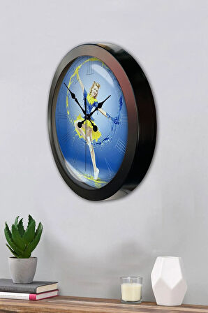 Hediyelik 36 Cm Siyah Metal Water Duvar Saati