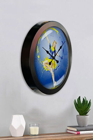 Hediyelik 36 Cm Siyah Metal Water Duvar Saati