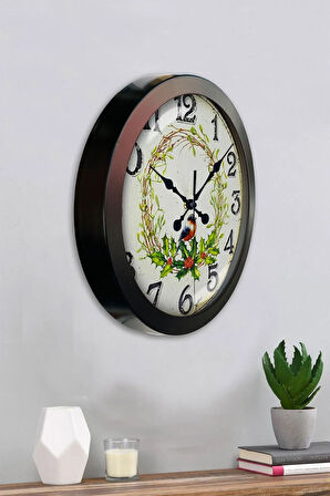 Hediyelik 36 Cm Siyah Metal Bird Duvar Saati
