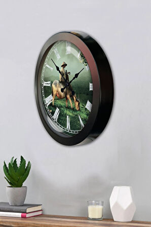 Hediyelik 36 Cm Siyah Metal Doğa Duvar Saati