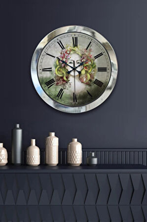 Hediyelik 36 Cm Krom Metal Dekoratif Duvar Saati