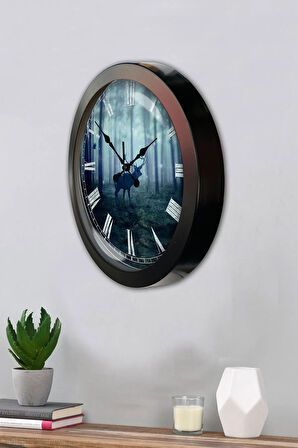 Hediyelik 36 Cm Siyah Metal Hayvanlar Duvar Saati