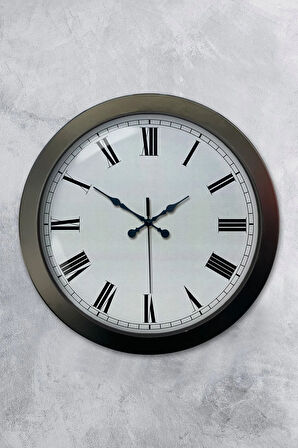 Hediyelik 36 Cm Siyah Metal Roma Rakamlı Duvar Saati