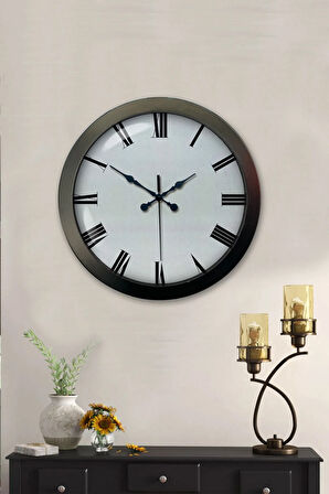 Hediyelik 36 Cm Siyah Metal Roma Rakamlı Duvar Saati
