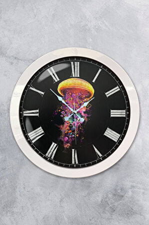 Hediyelik 36 Cm Beyaz Metal Deniz Anası Duvar Saati