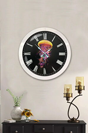 Hediyelik 36 Cm Beyaz Metal Deniz Anası Duvar Saati