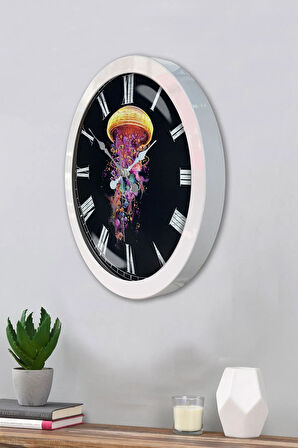 Hediyelik 36 Cm Beyaz Metal Deniz Anası Duvar Saati