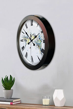 Hediyelik 36 Cm Siyah Metal Kuş Duvar Saati