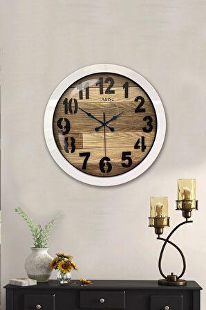 Hediyelik 36 Cm Beyaz Metal Sade Duvar Saati