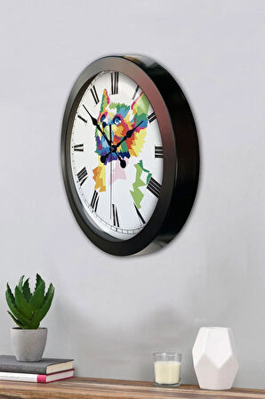 Hediyelik 36 Cm Siyah Metal Cat Duvar Saati